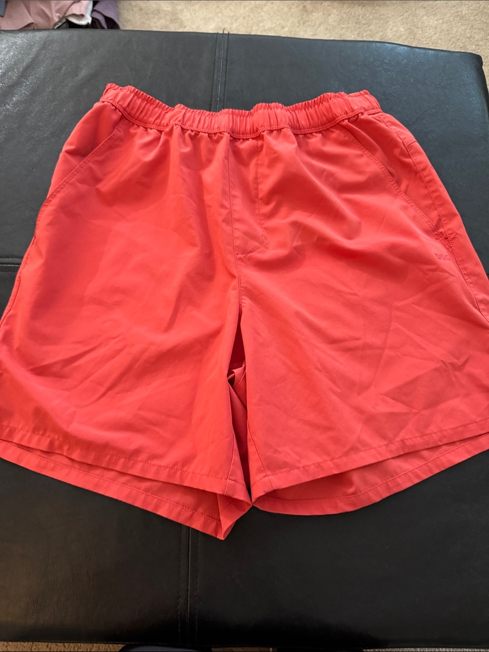 DSG Men’s Coral-Red Athletic Elastic-Waist Shorts